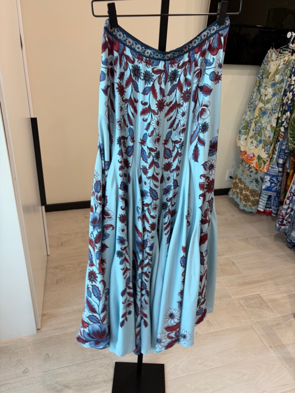 Farm Rio: Soft Blue Marcelle Pleated Maxi
Skirt - Picture 10 of 15